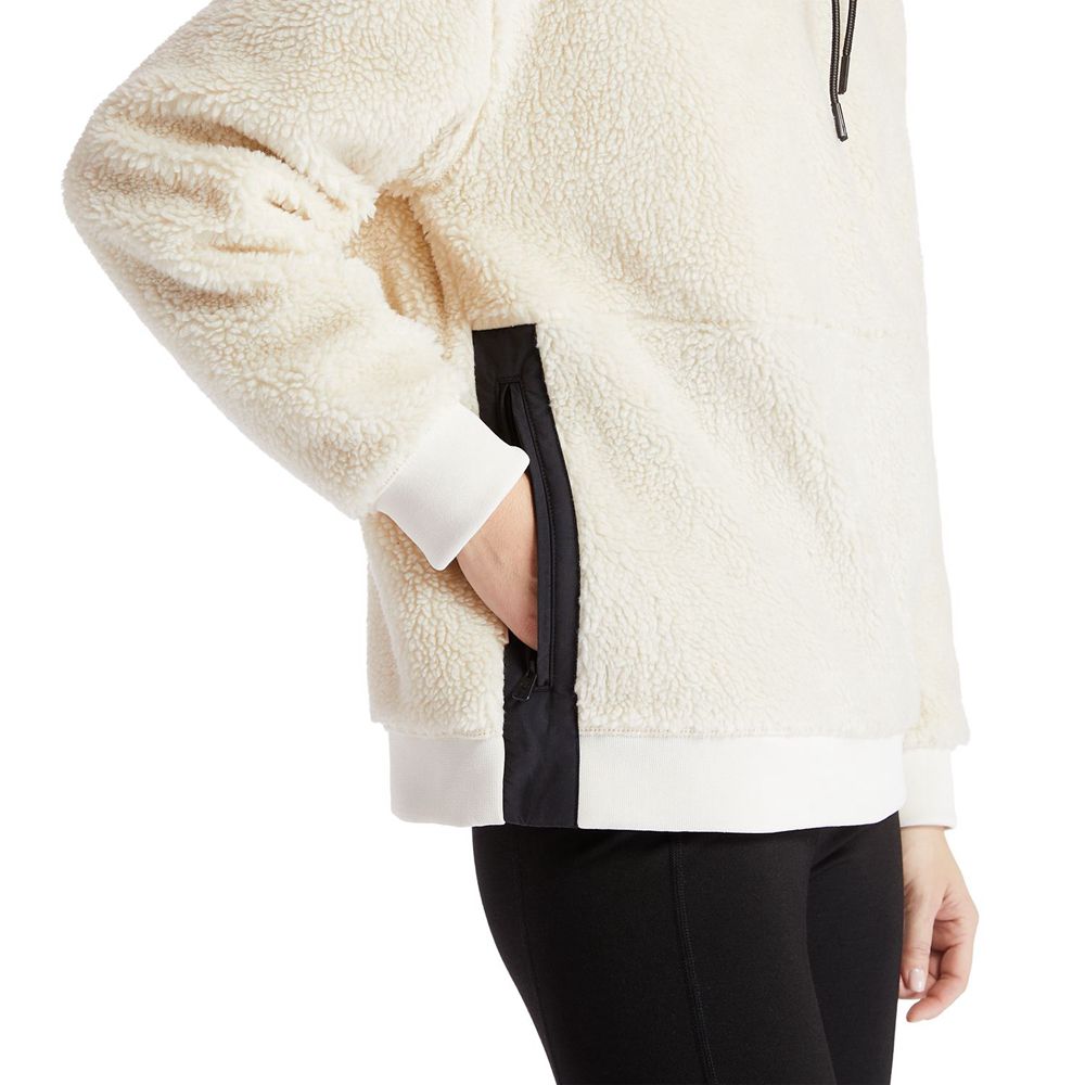 Timberland Womens Hoodie Recycled-Fleece - White - India PQ1632785